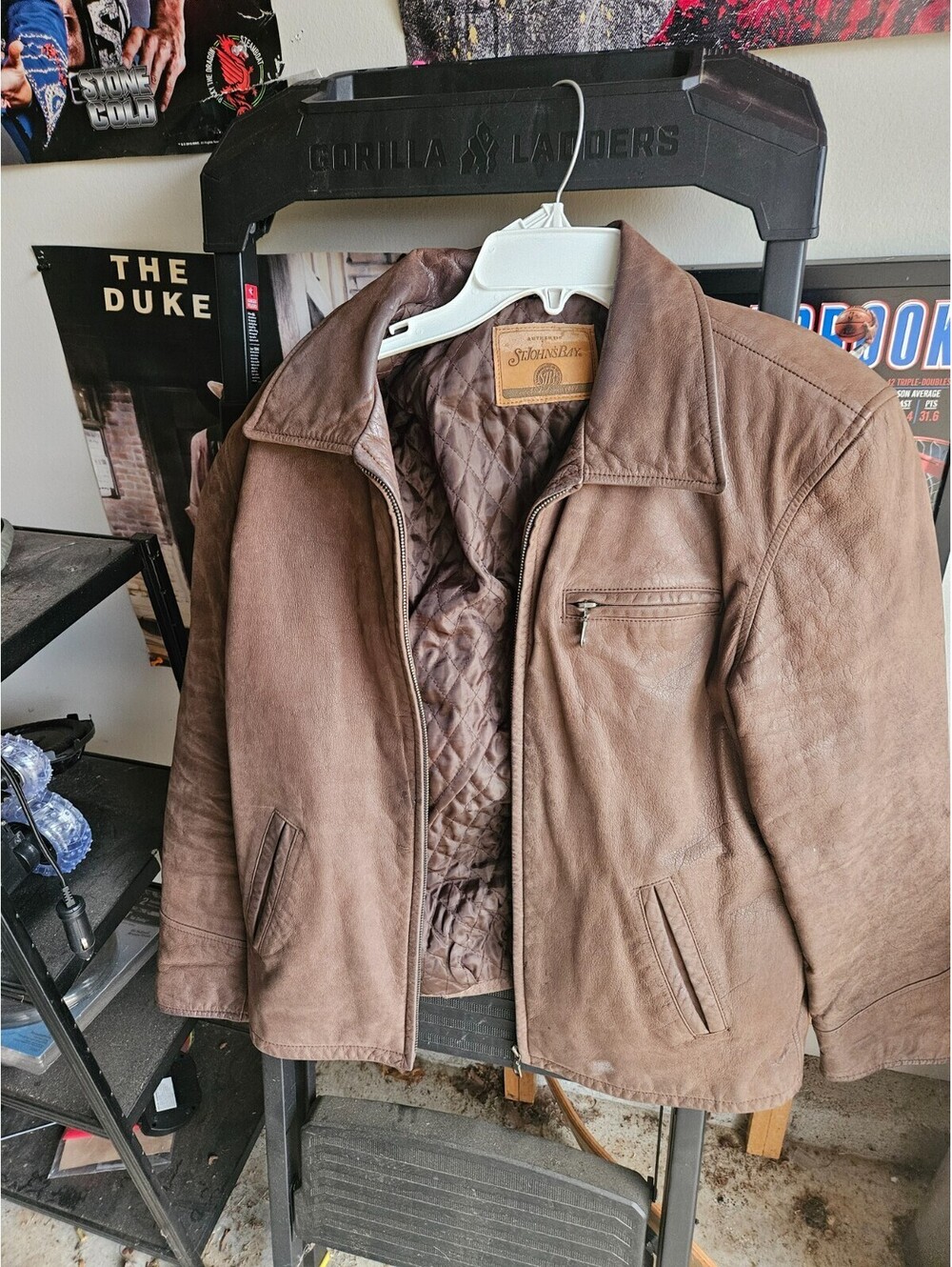 St. John's Bay Women's Leather Jacket Medium Brown